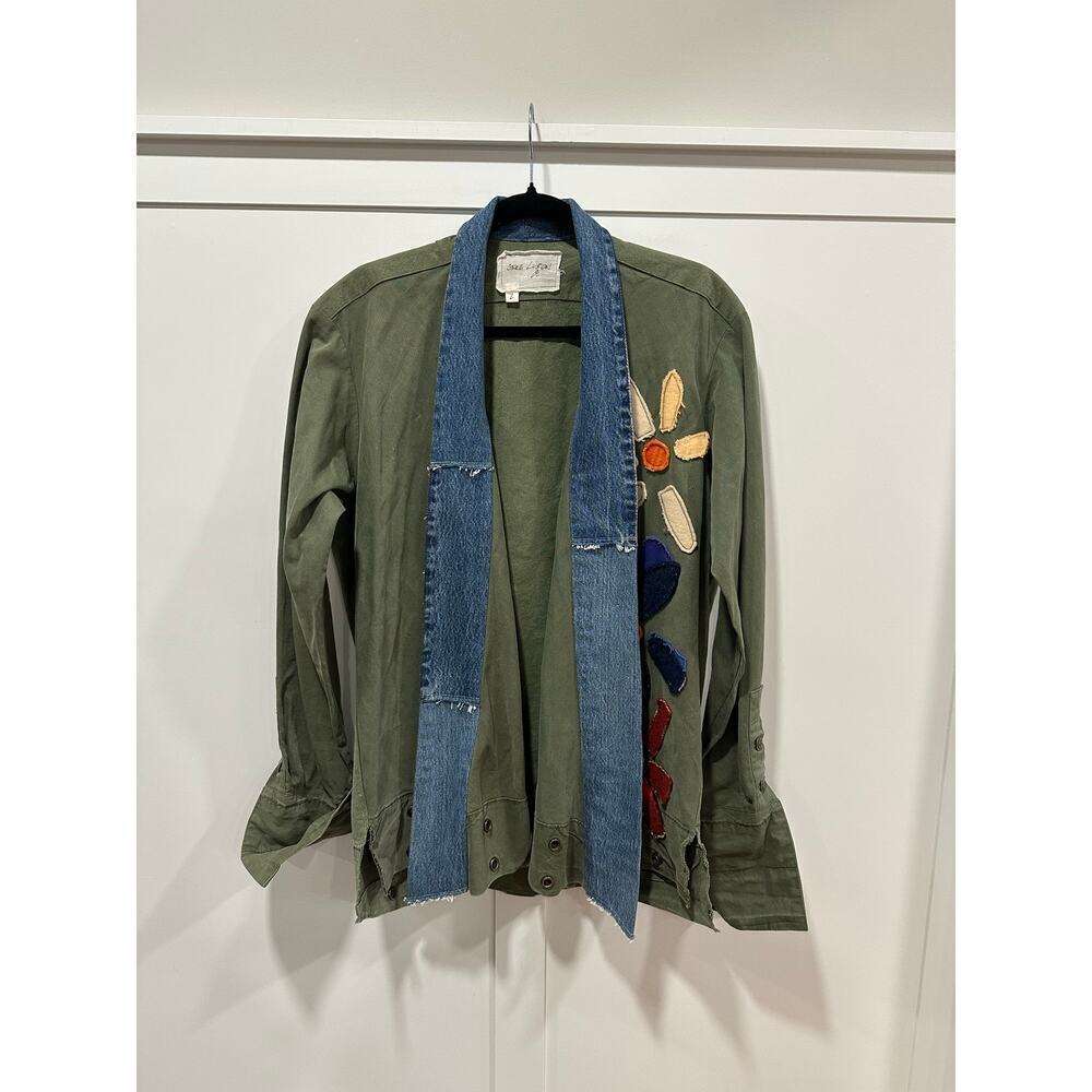 Greg Lauren Sleeping Bag Flowers Appliqué Jacket Size 2(M)